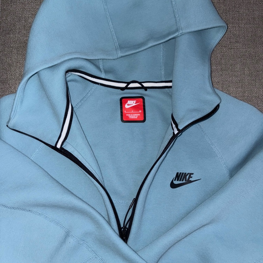 Nike Tech Light Blue Zip-Up Hoodie